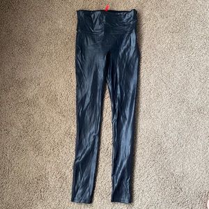 SPANX Faux Leather High Rise Leggings Black S